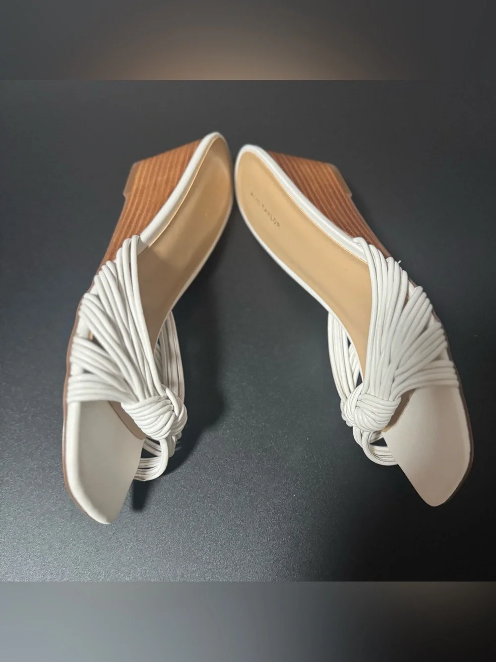 Ann Taylor Women’s White Knotted Strappy Wedge Sandal Size 9M